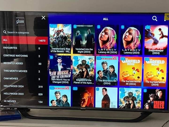 De TiviOne filmbibliotheek op een Smart TV